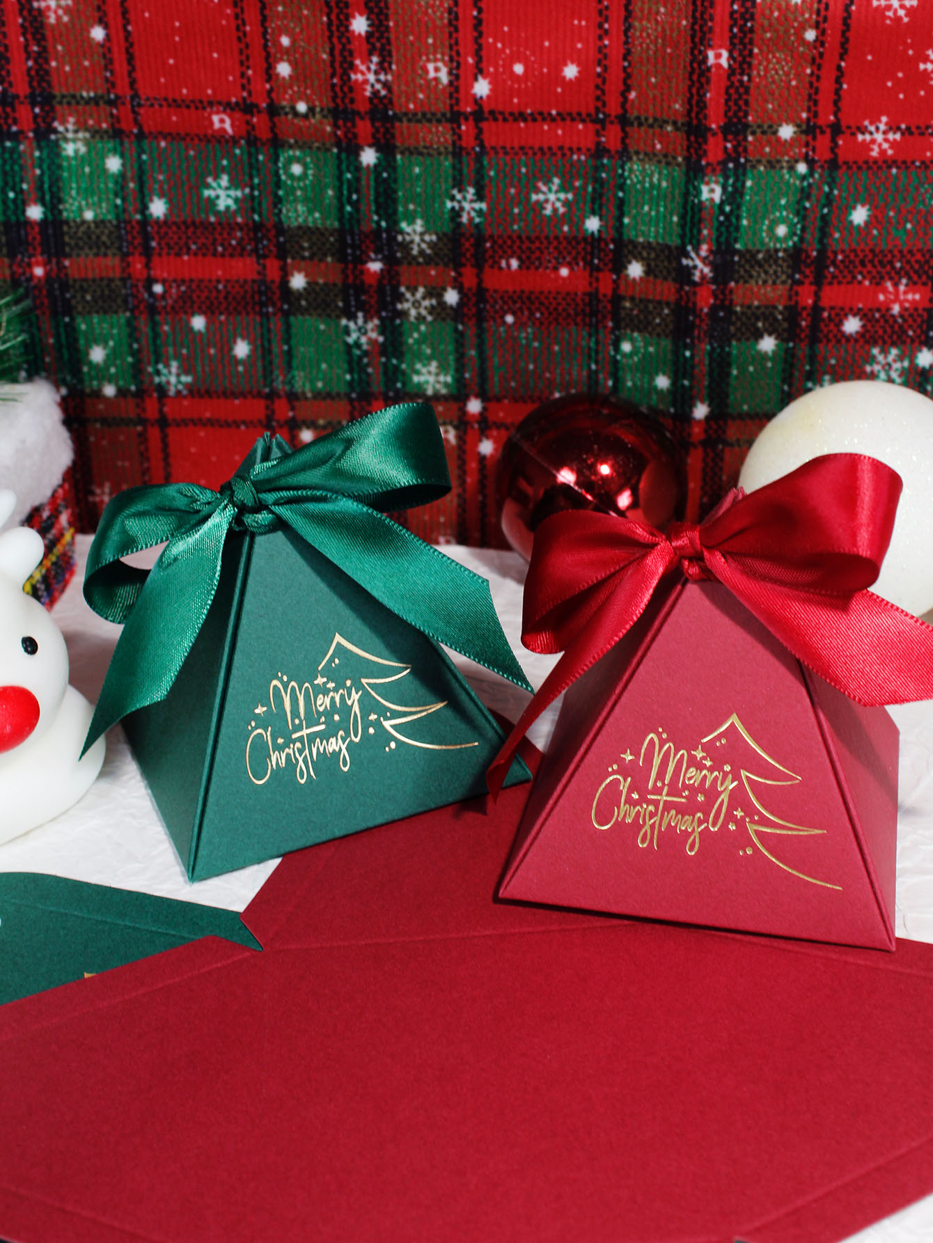 Chocolate Snack - Caja triangular de Navidad para dulces,