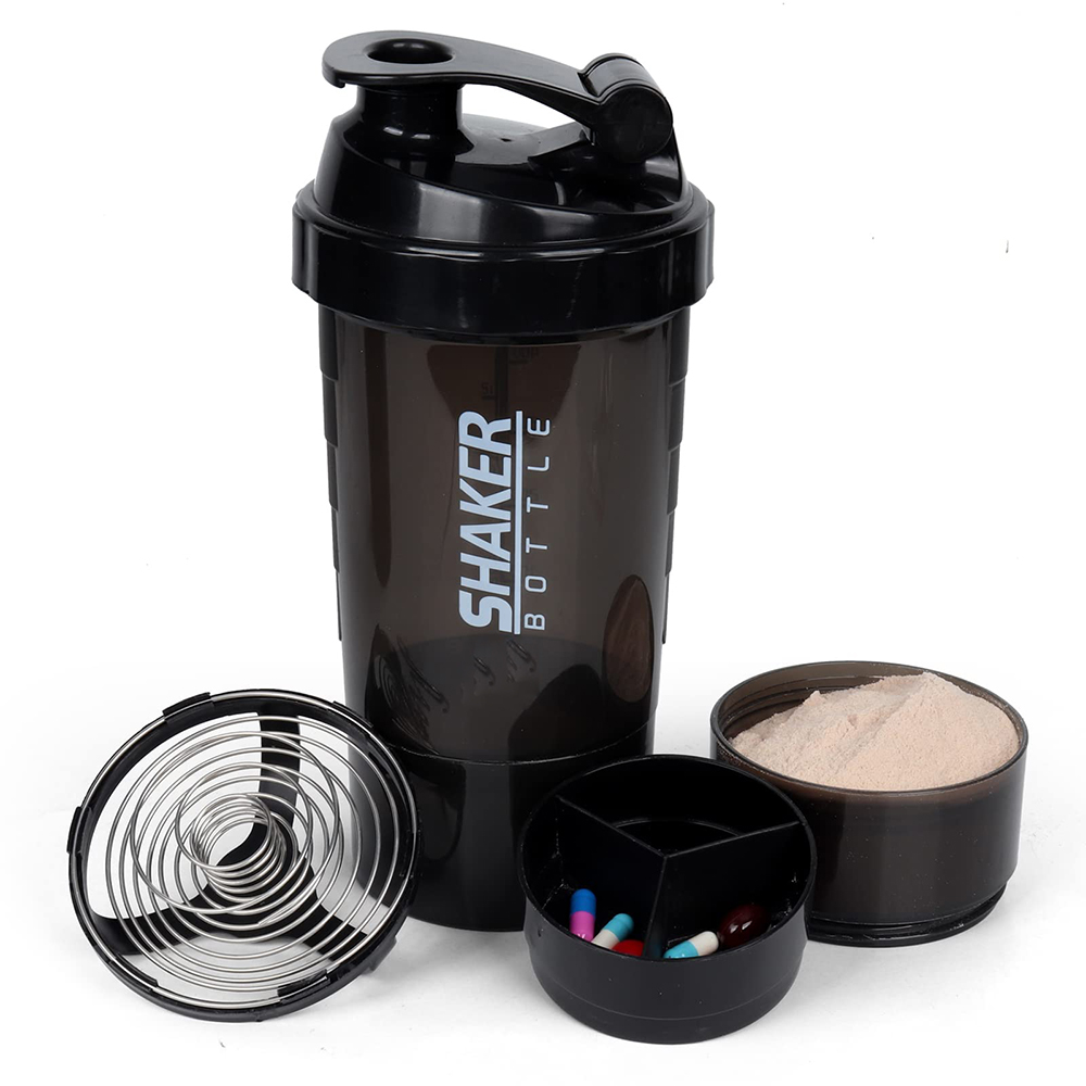 Protein Bar - Agitador de 3 capas, botella de