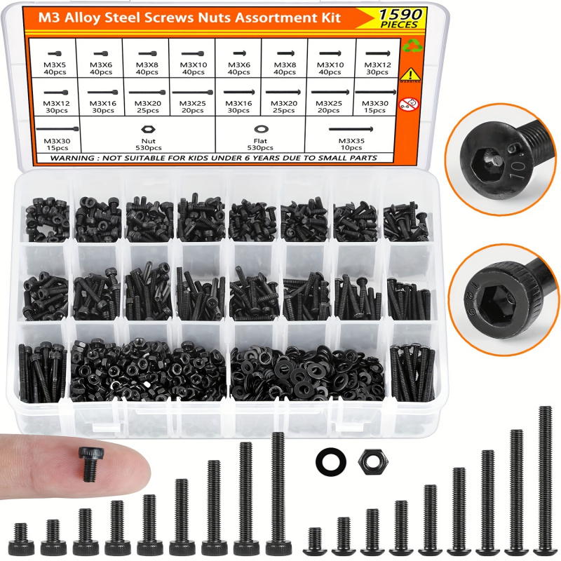 Kit surtido de tornillos M3 de - Nuts Mix reseña y precio